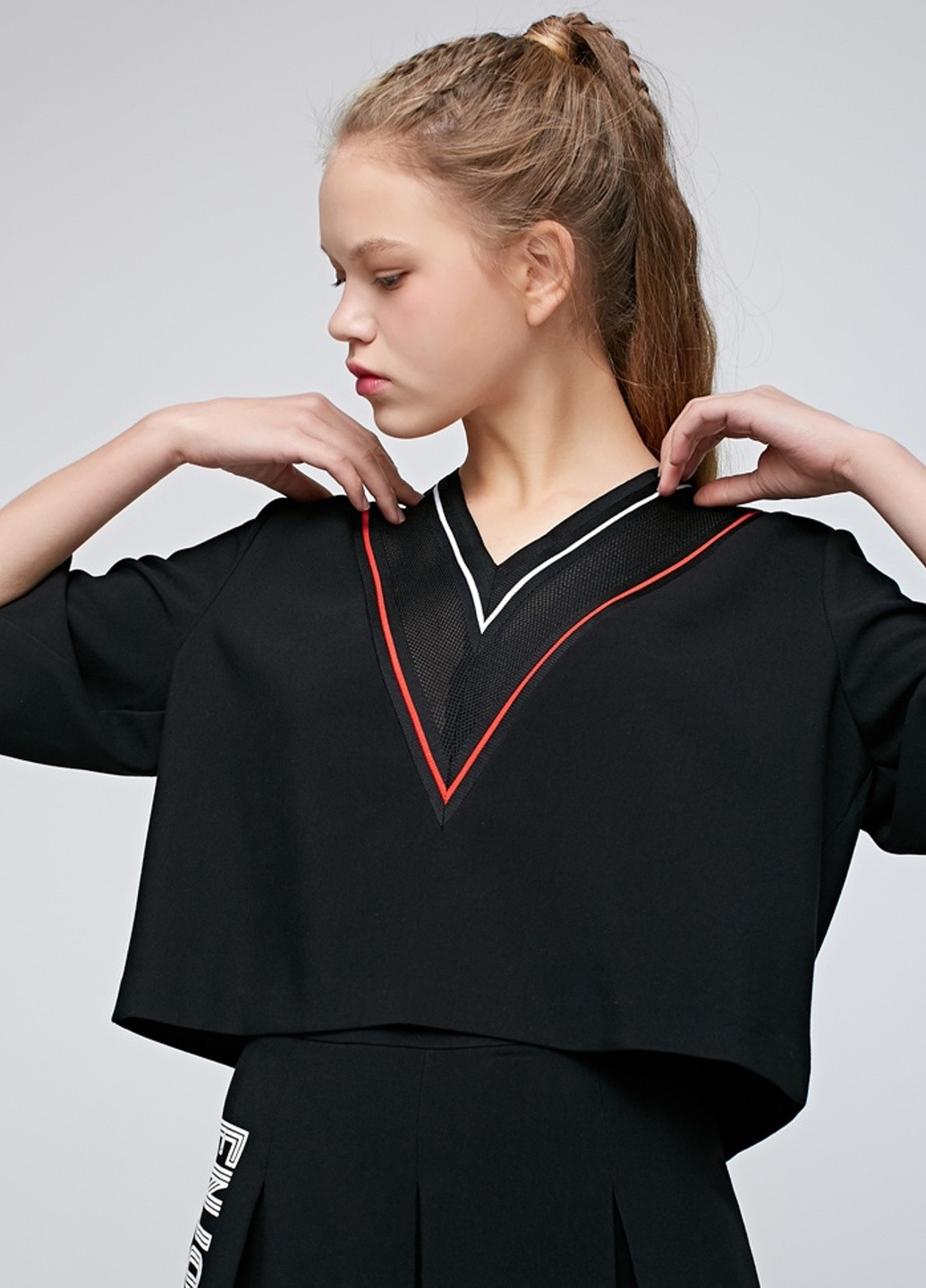 Чорний комплект топ зі спідницею Only