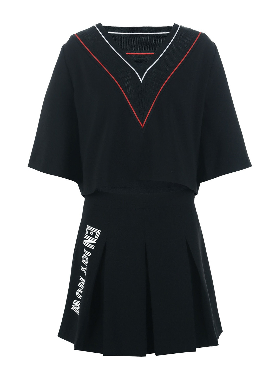 Чорний комплект топ зі спідницею Only