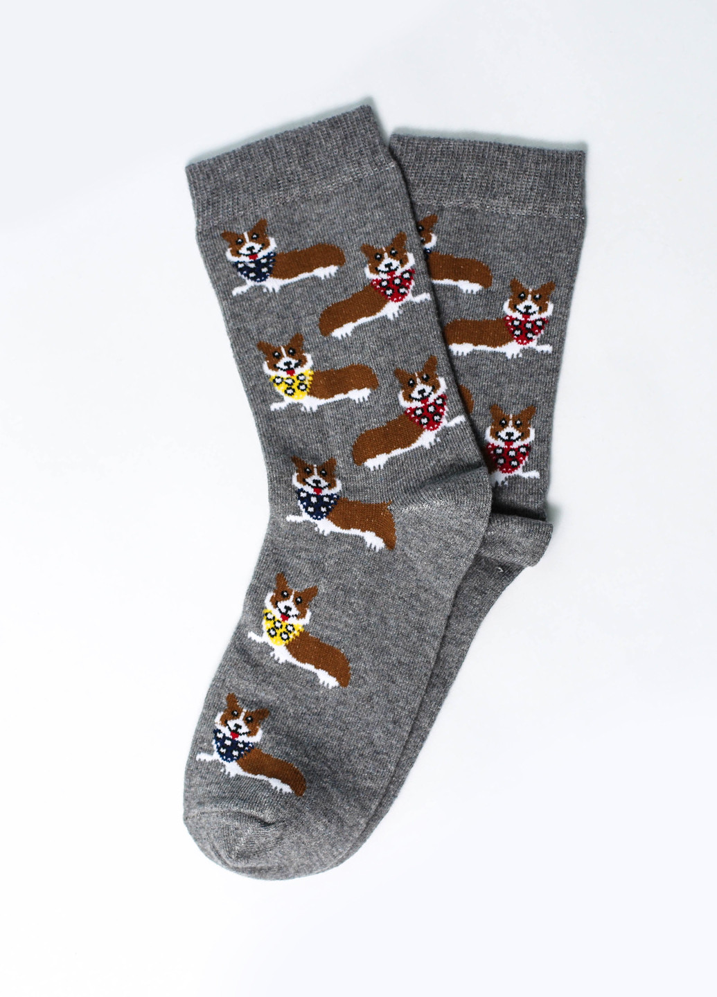 Шкарпетки Собаки Корги 223-24 Crazy Llama`s сірі повсякденні