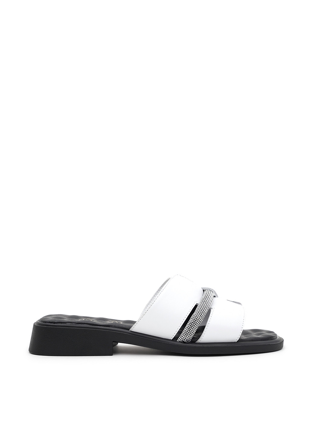 Белые шлепанцы Mistral со стразами