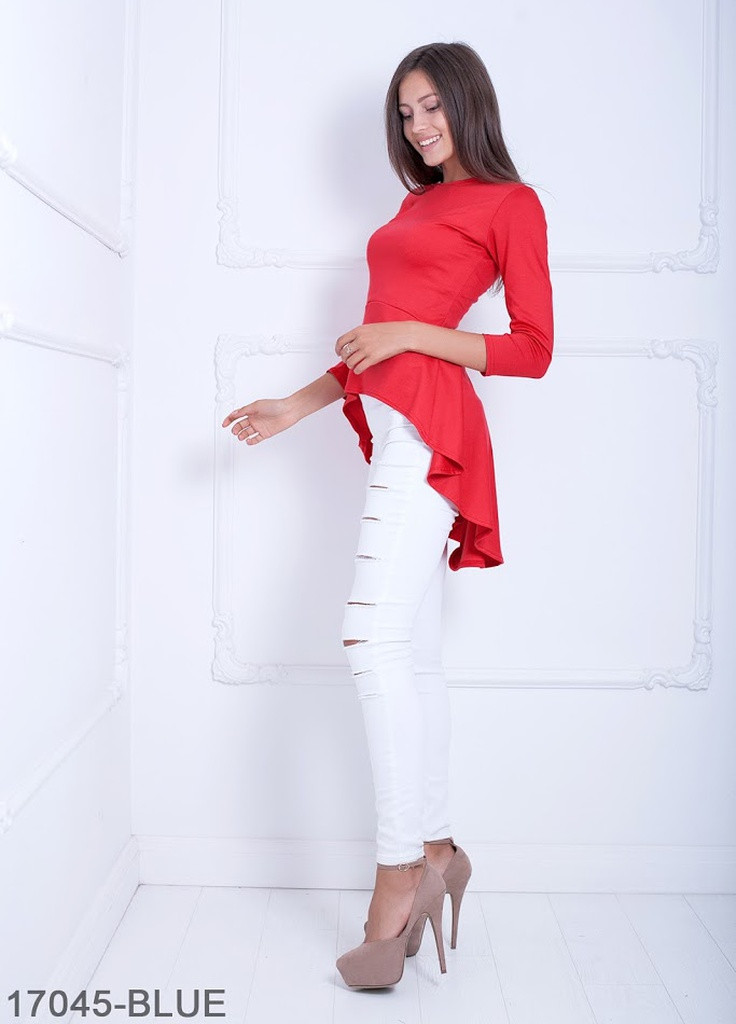 Красная демисезонная женская блузка-туника harmony Podium