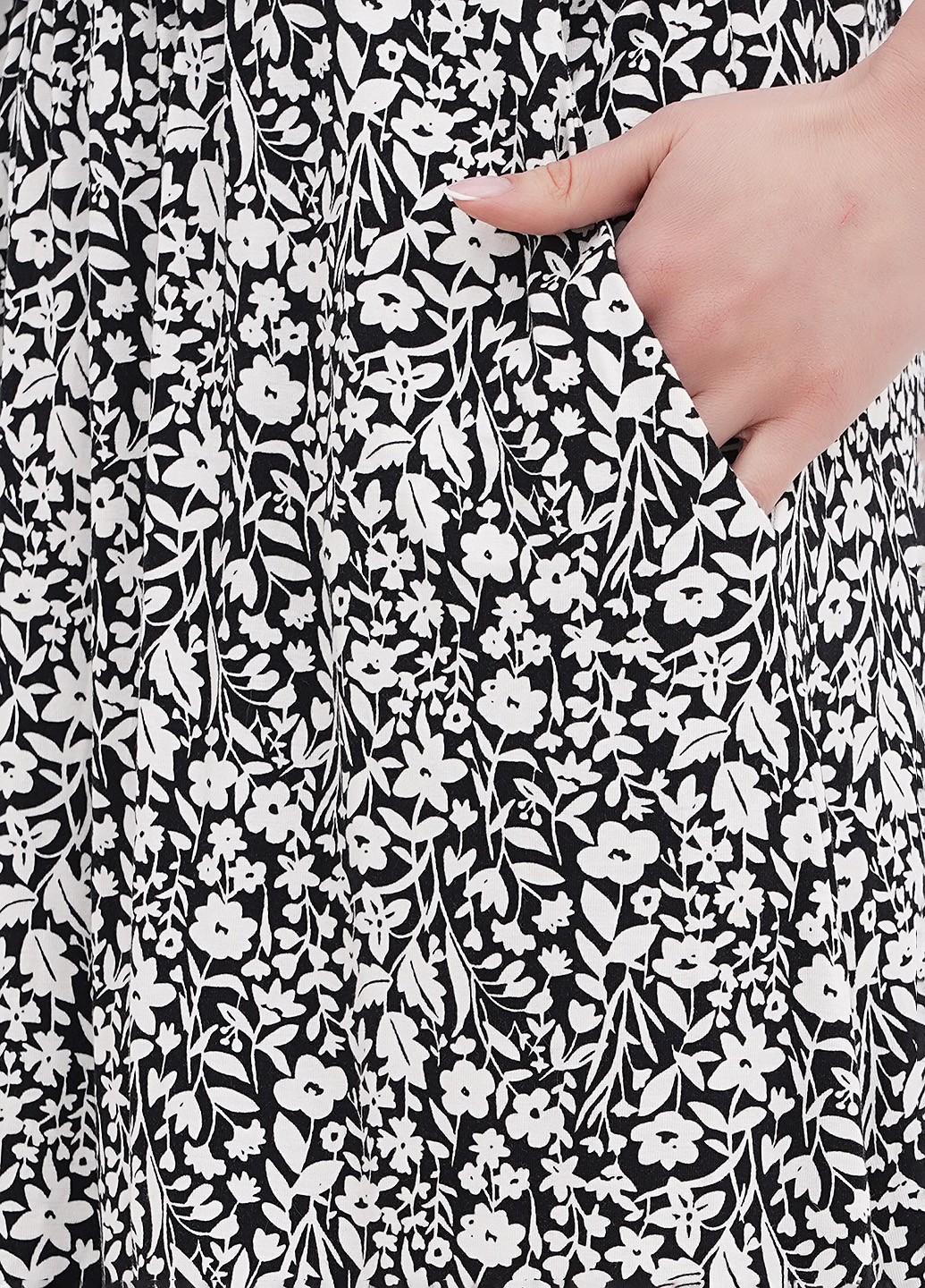 Черное кэжуал платье на запах Boden с цветочным принтом