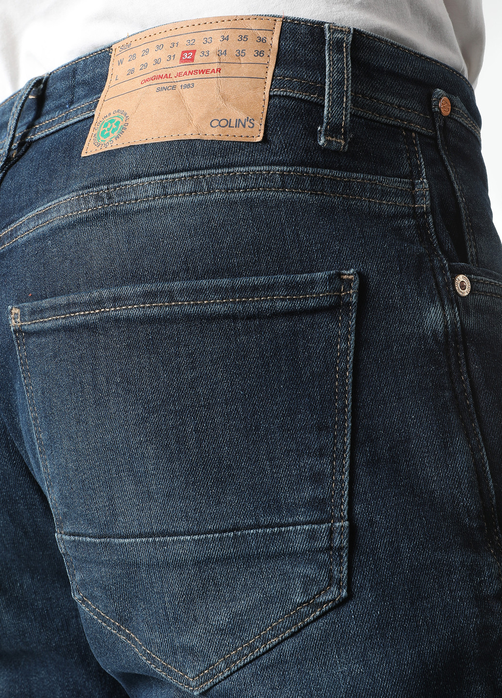 Темно-синие демисезонные слим джинсы Colin's