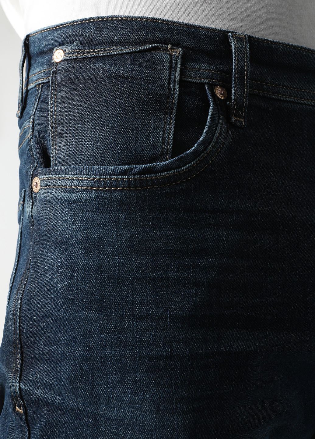 Темно-синие демисезонные слим джинсы Colin's