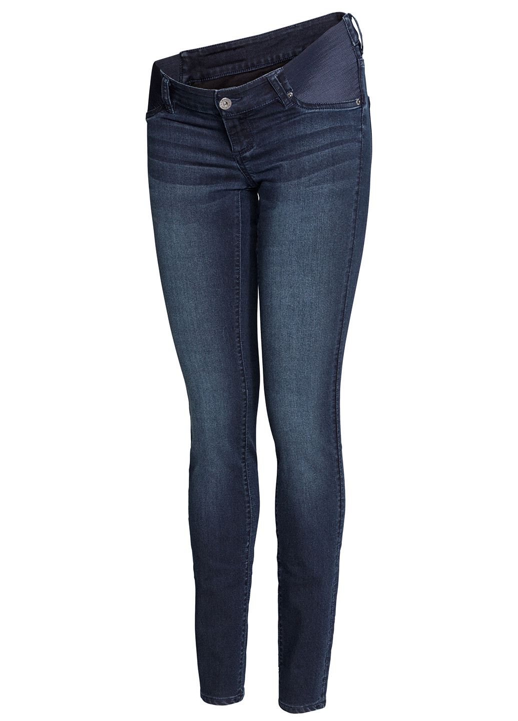 Джинси для вагітних H&M завужені однотонні темно-сині джинсові бавовна