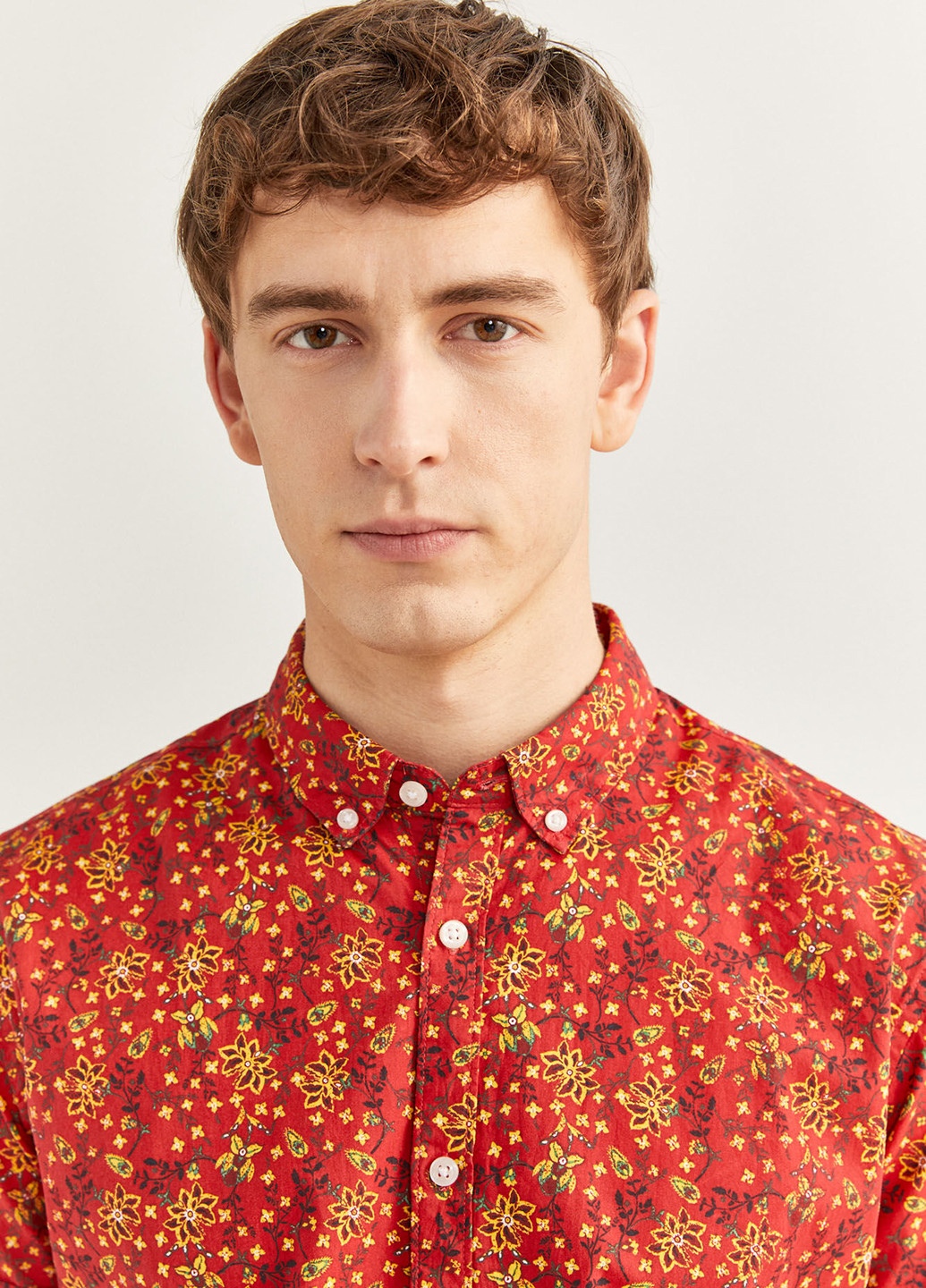 Красная кэжуал рубашка с цветами Springfield