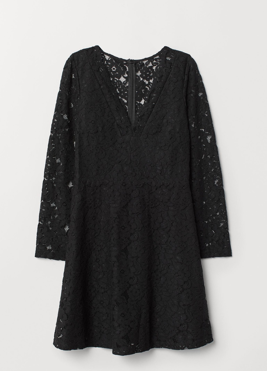 Чорна вечірня мереживне плаття H&M однотонна