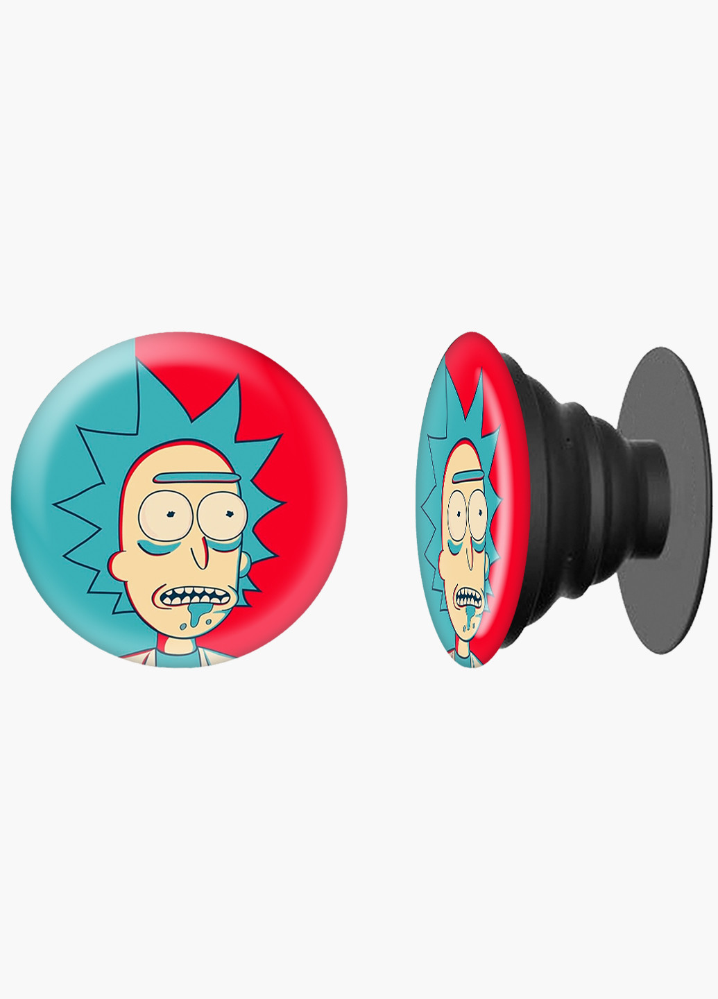 Попсокет (Popsockets) тримач для смартфону Рік і Морті (Rick and Morty) (8754-2689) Чорний MobiPrint (221548573)