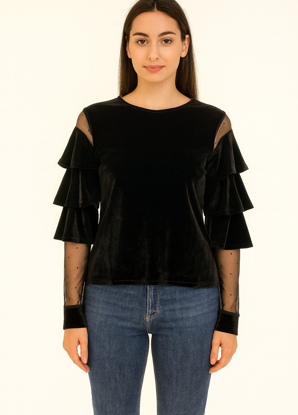 Чорна блузка Sassofono