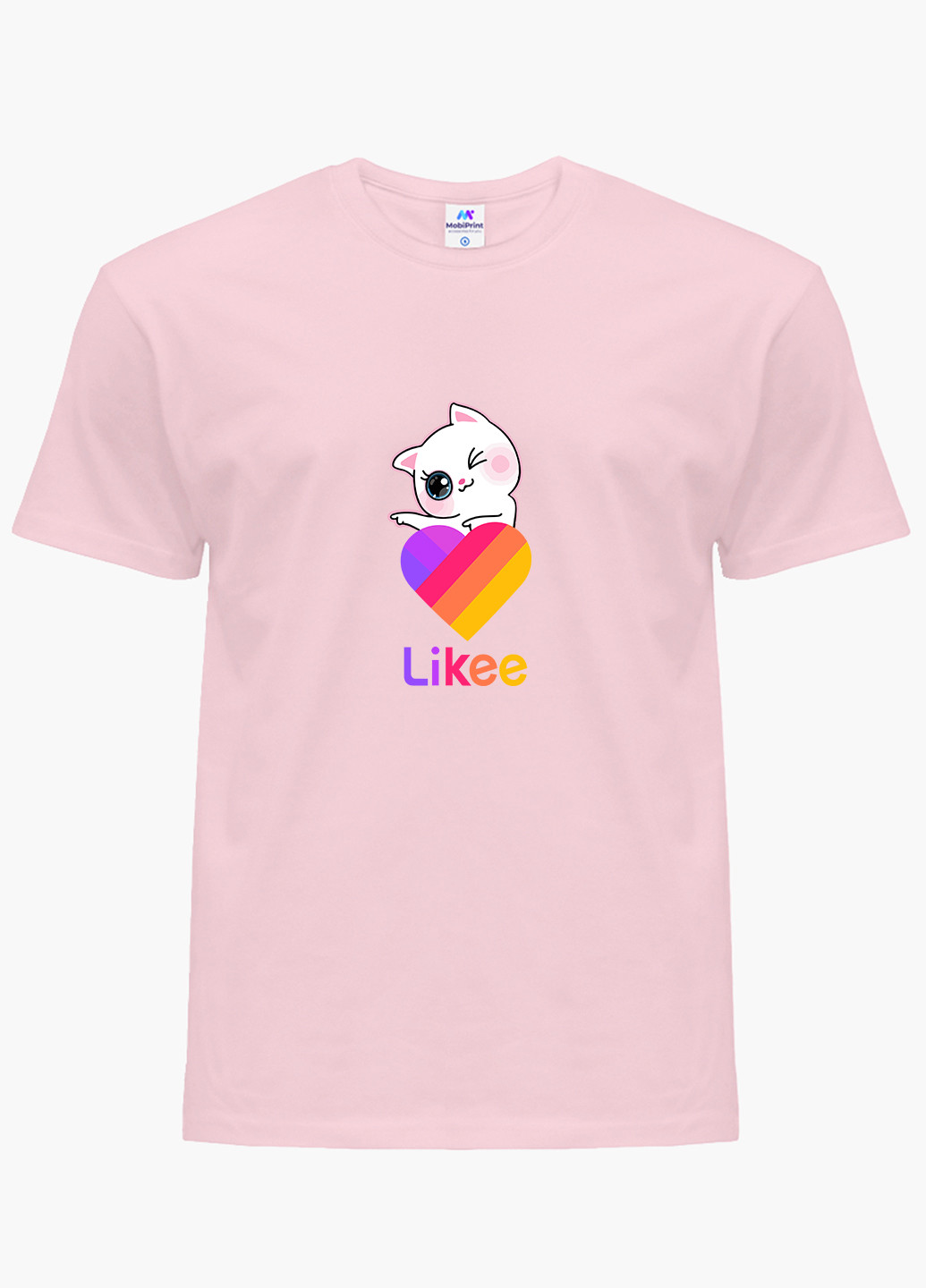 Розовая демисезонная футболка детская лайки котик (likee cat)(9224-1595) MobiPrint