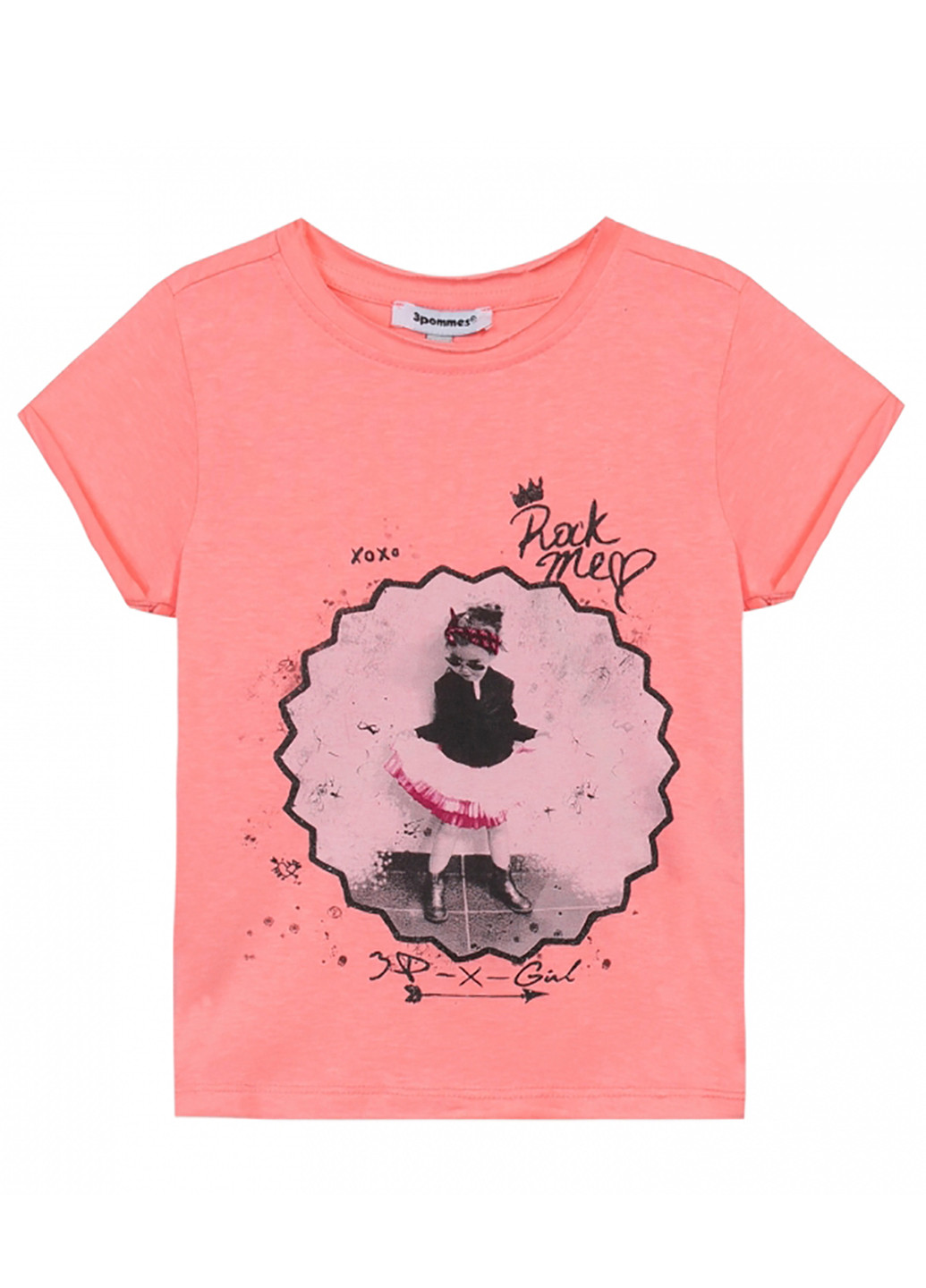 Розовая летняя футболка с коротким рукавом 3 Pommes