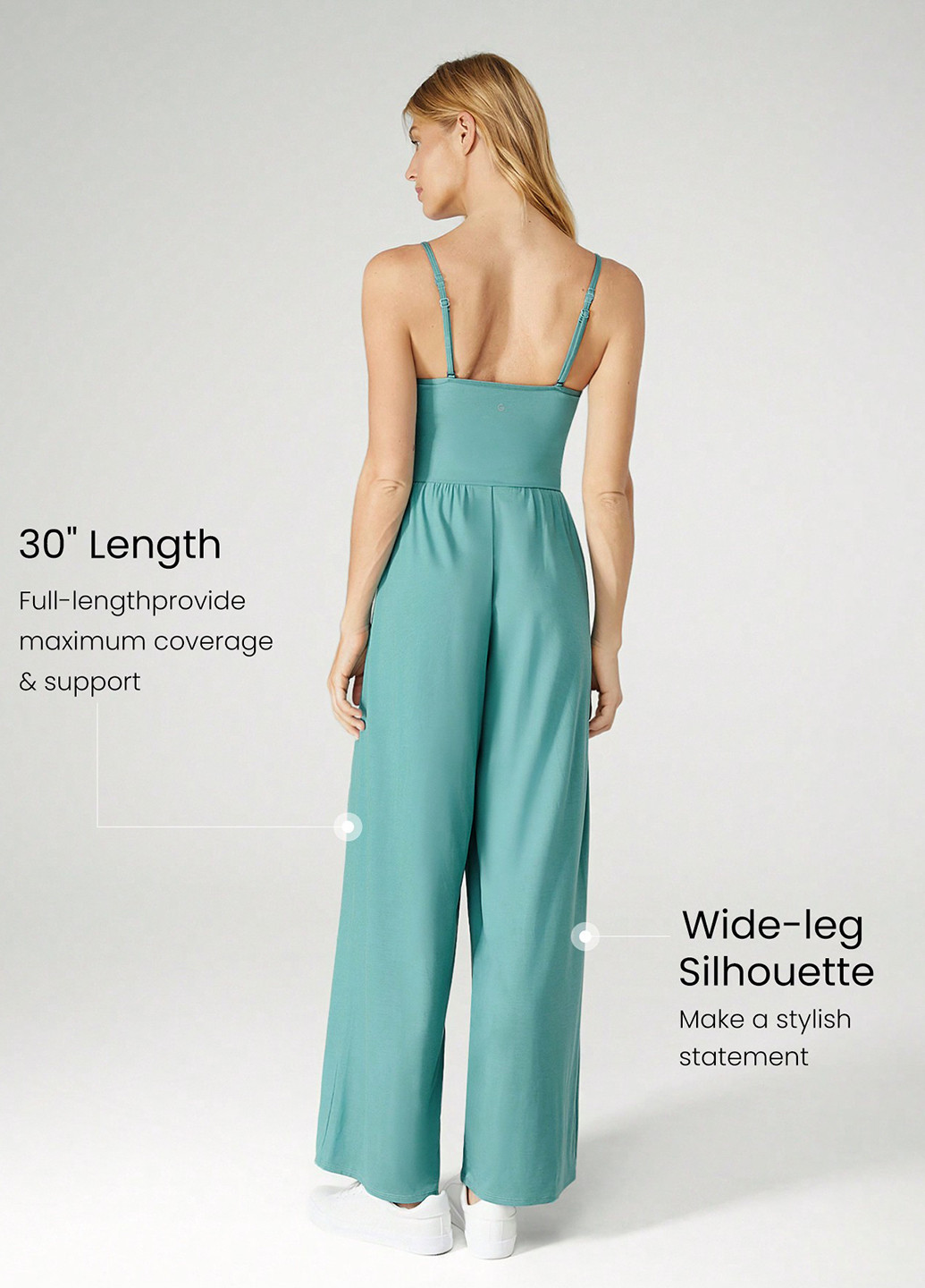 Комбинезон SHEIN комбинезон-брюки однотонный бирюзовый спортивный модал