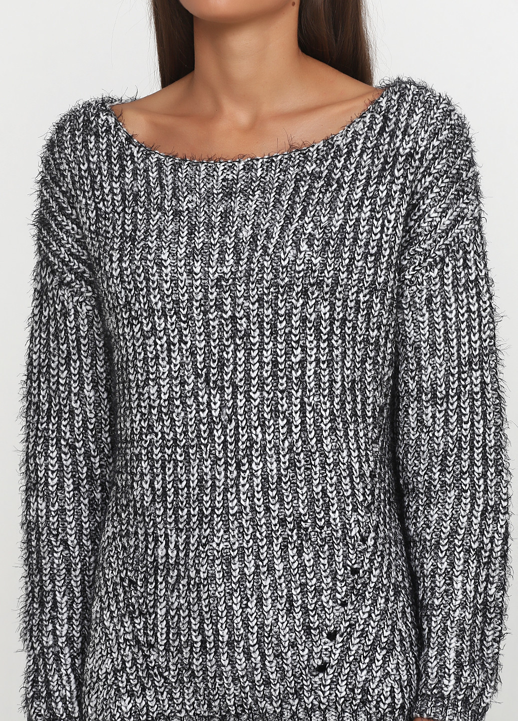 Черно-белый демисезонный свитер джемпер Etam