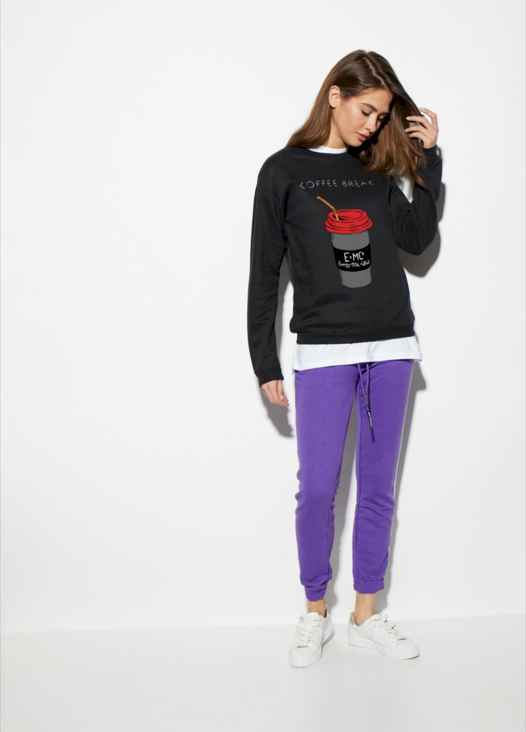 Чорний світшот basic YAPPI (201487233)