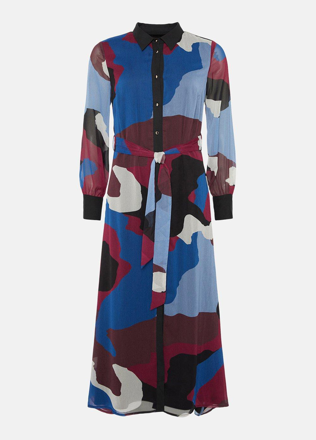 Комбинированное кэжуал платье рубашка Wallis с абстрактным узором