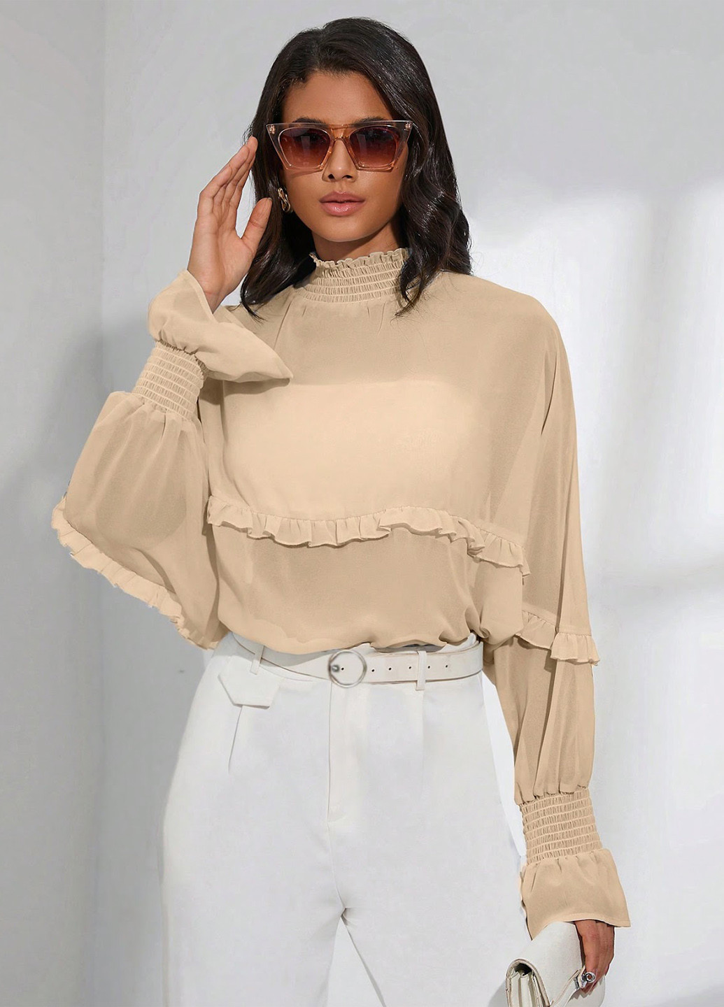 Бежевая блуза SHEIN