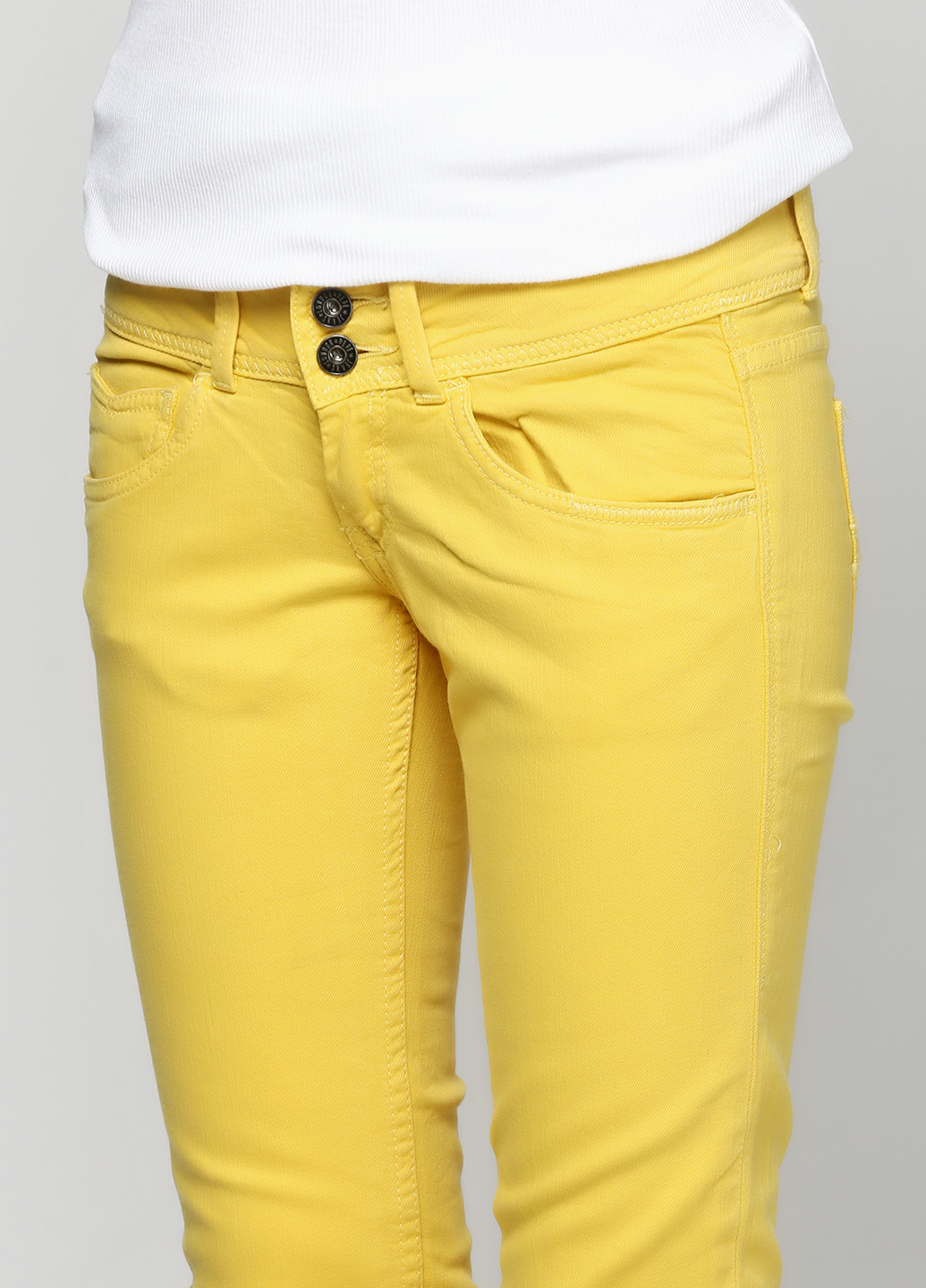Желтые кэжуал демисезонные прямые брюки Pepe Jeans