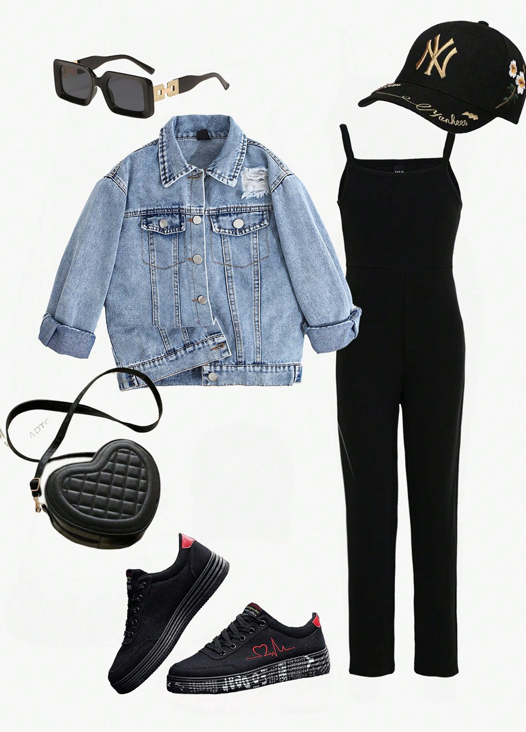 Блакитний демісезонний комплект (куртка, комбінезон) SHEIN