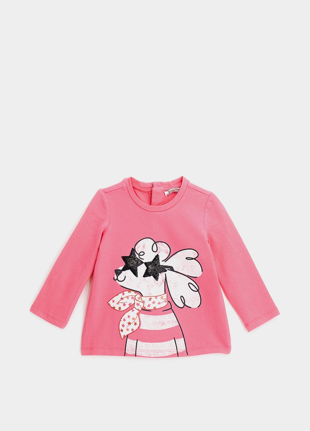 Розовый демисезонный кэжуал лонгслив Original Marines с рисунком