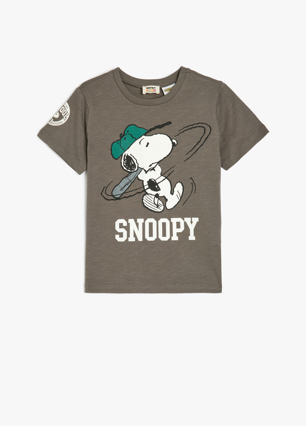 Серо-коричневая летняя футболка KOTON