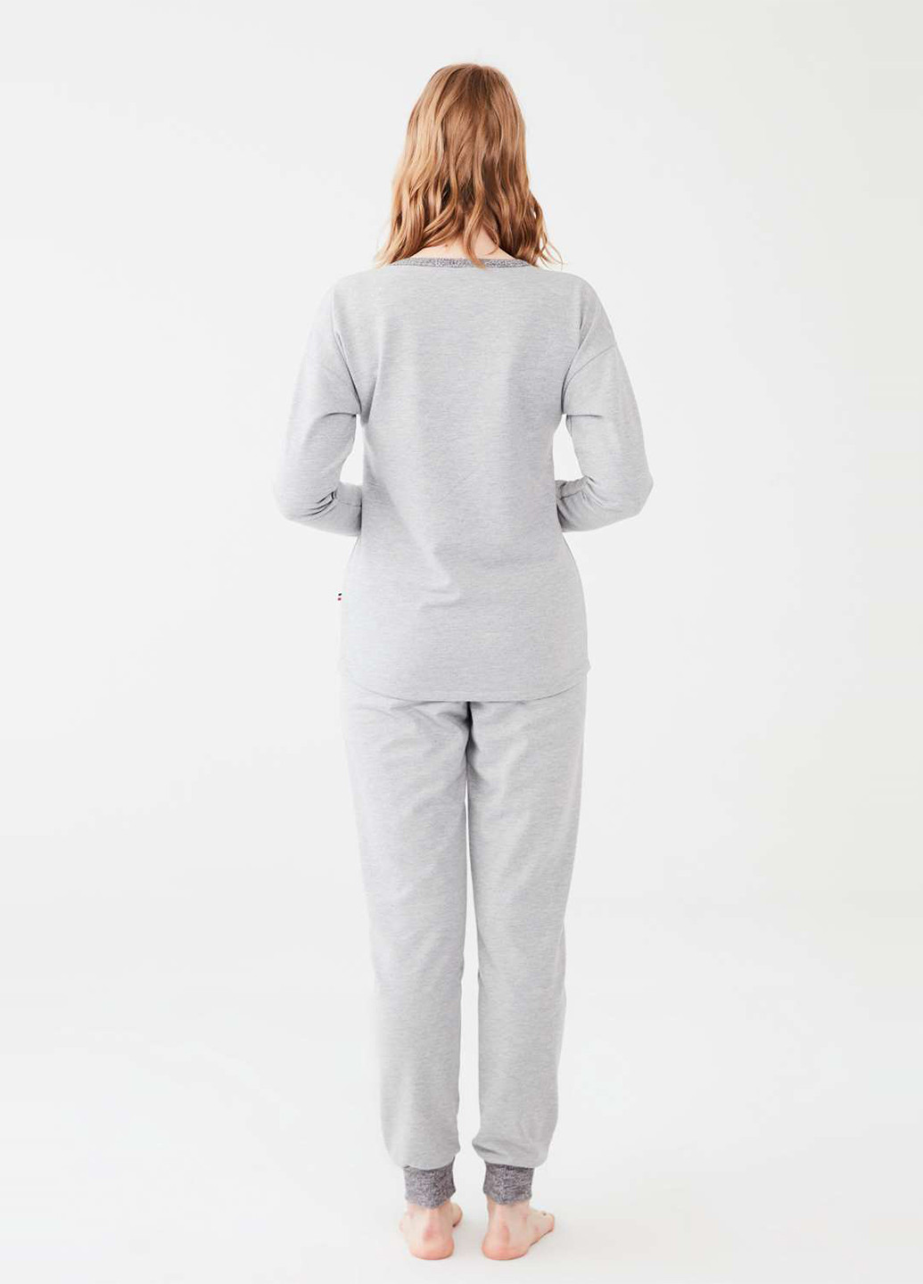 Серая всесезон пижама (лонгслив, брюки) лонгслив + брюки U.S. Polo Assn.