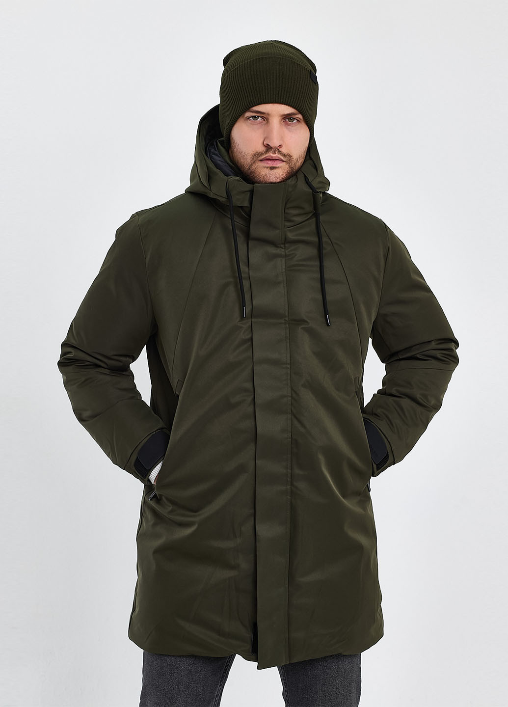 Оливковая (хаки) зимняя куртка Trend Collection
