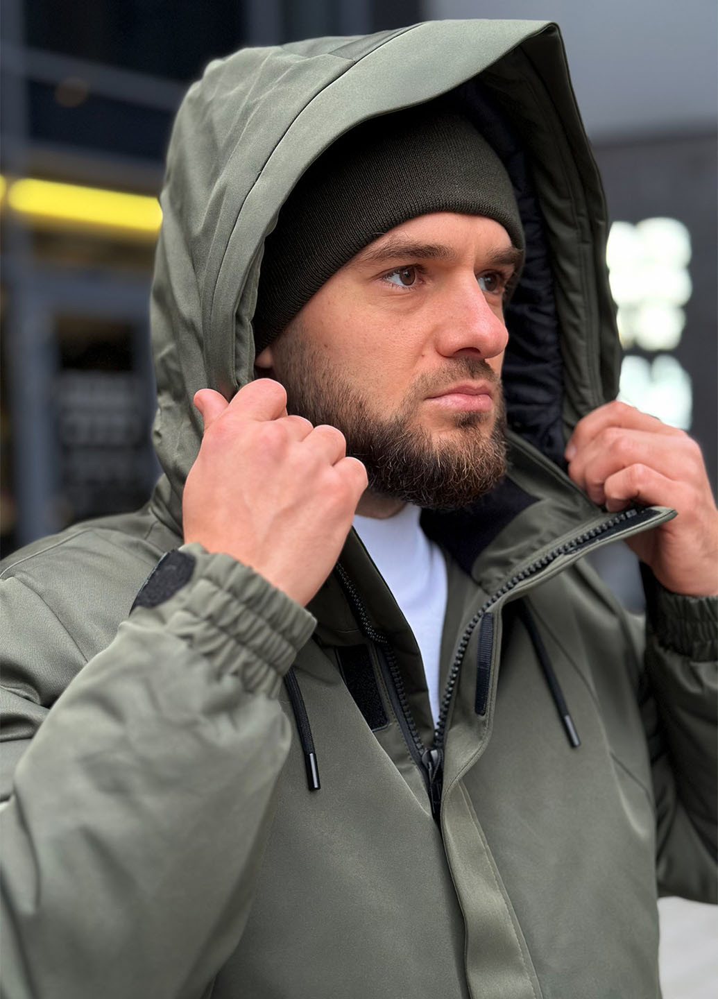 Оливкова (хакі) зимня куртка Trend Collection