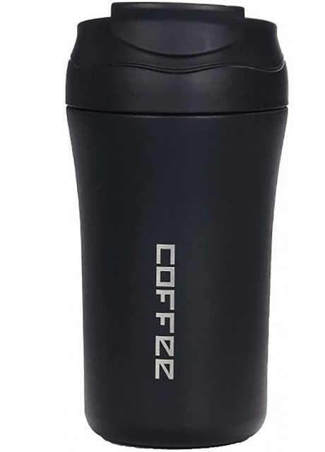 Металлическая термочашка с трубочкой Coffee 400 мл - черная More (253850547)