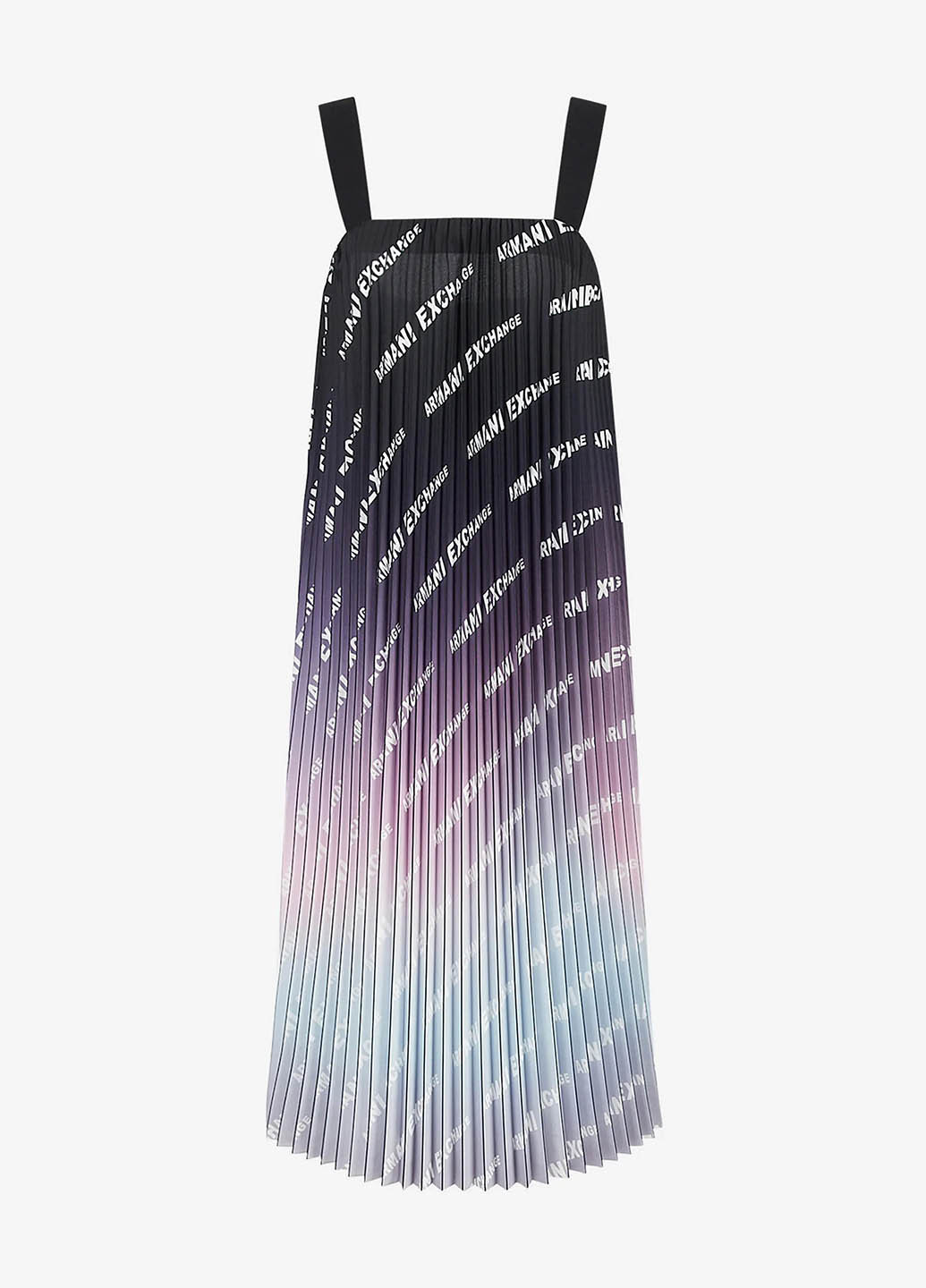 Фиолетовое кэжуал платье а-силуэт, плиссированное Armani Exchange градиентное ("омбре")