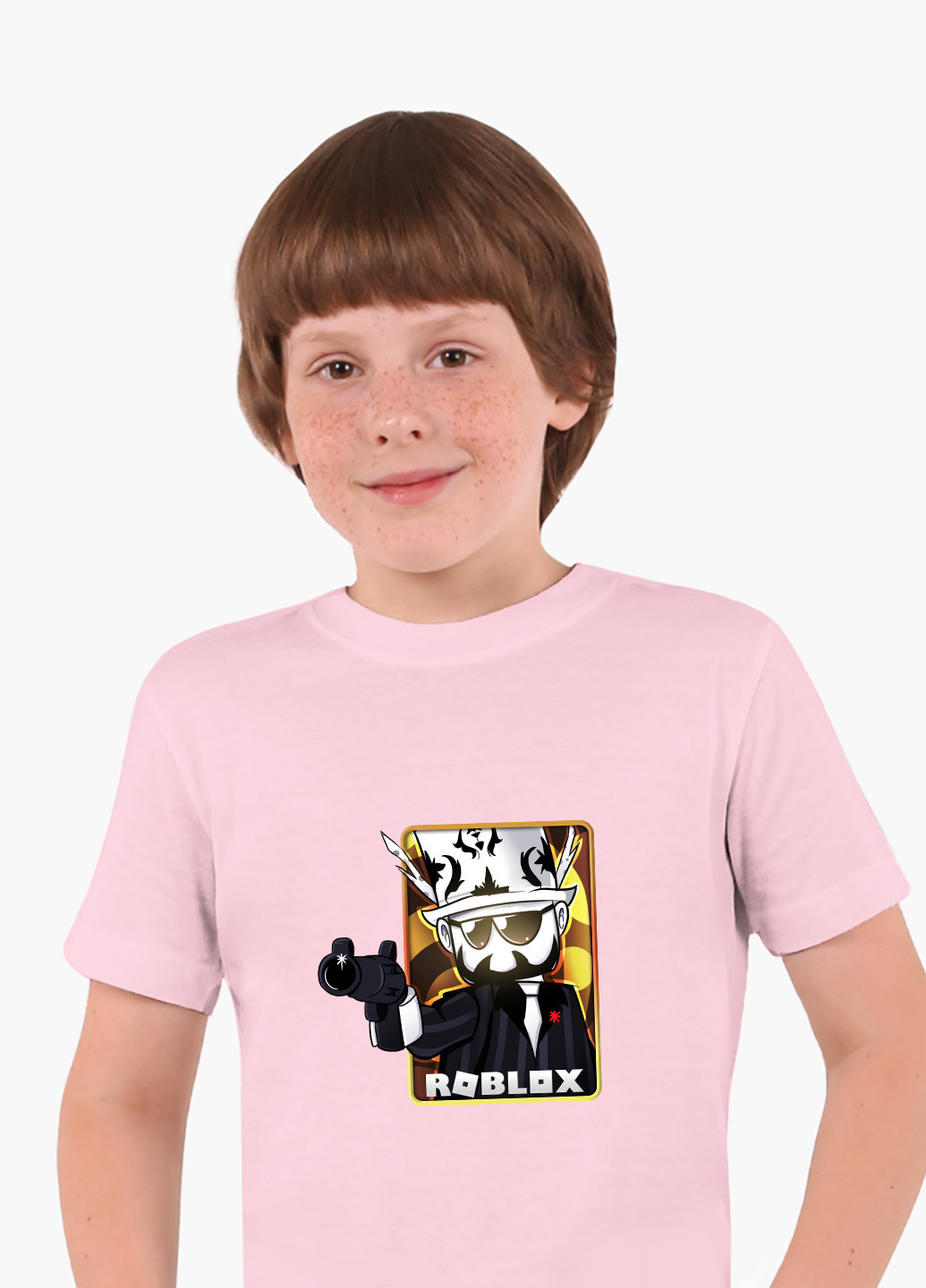 Розовая демисезонная футболка детская роблокс (roblox)(9224-1222) MobiPrint