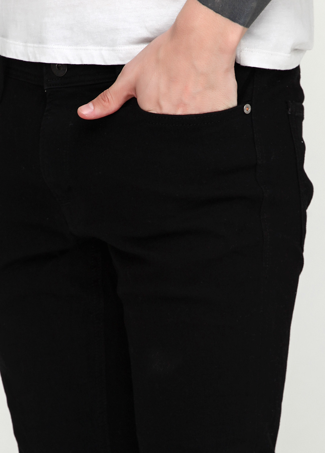 Черные демисезонные со средней талией джинсы Jack & Jones