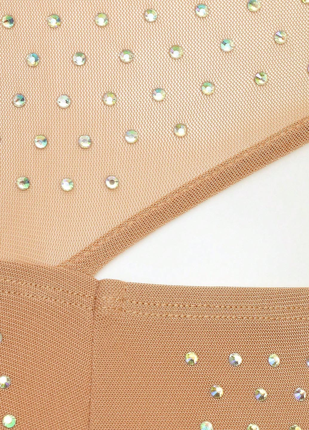 Бежевое коктейльное платье с открытой спиной SHEIN однотонное