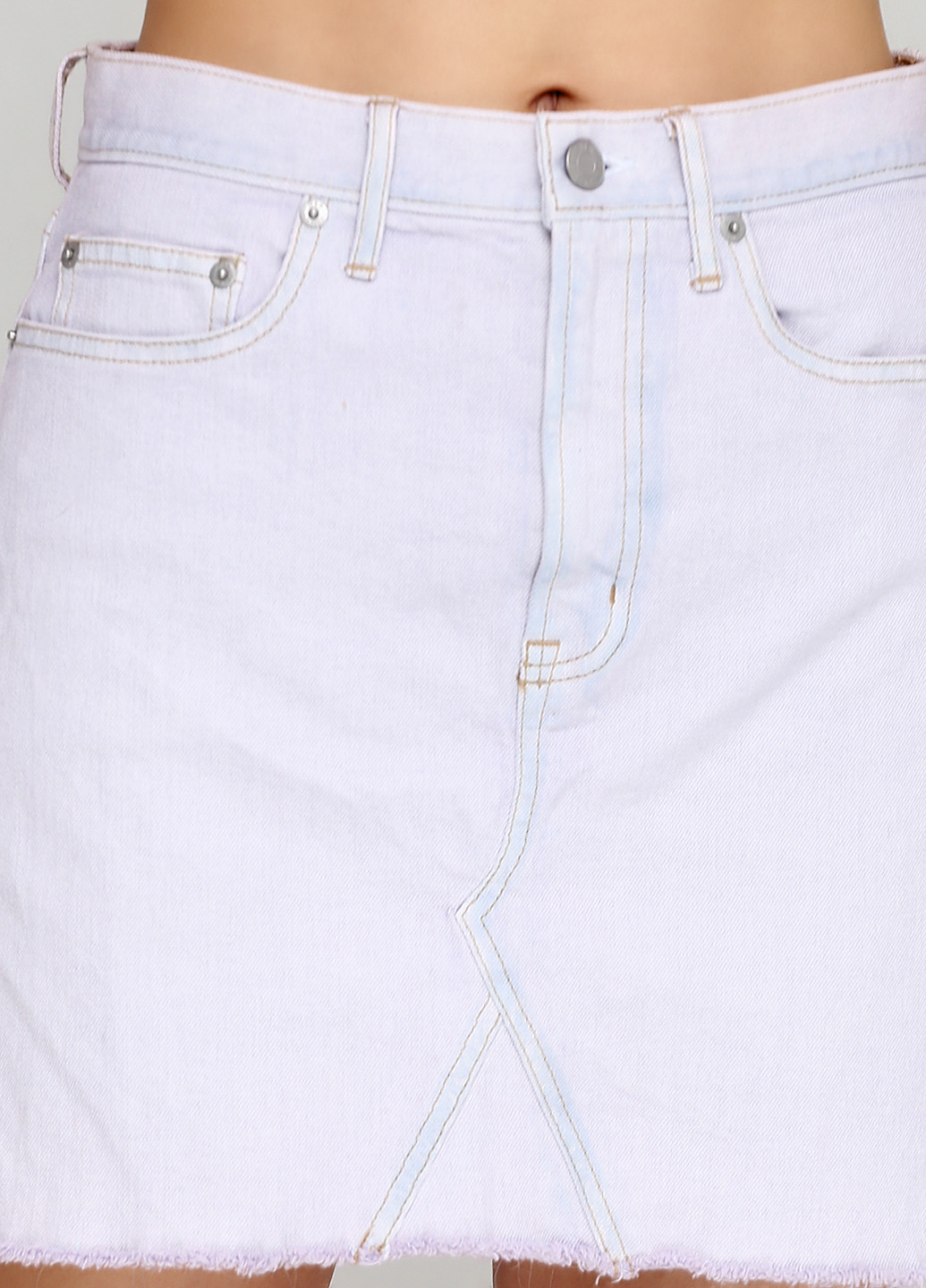 Фиолетовая джинсовая однотонная юбка Gap