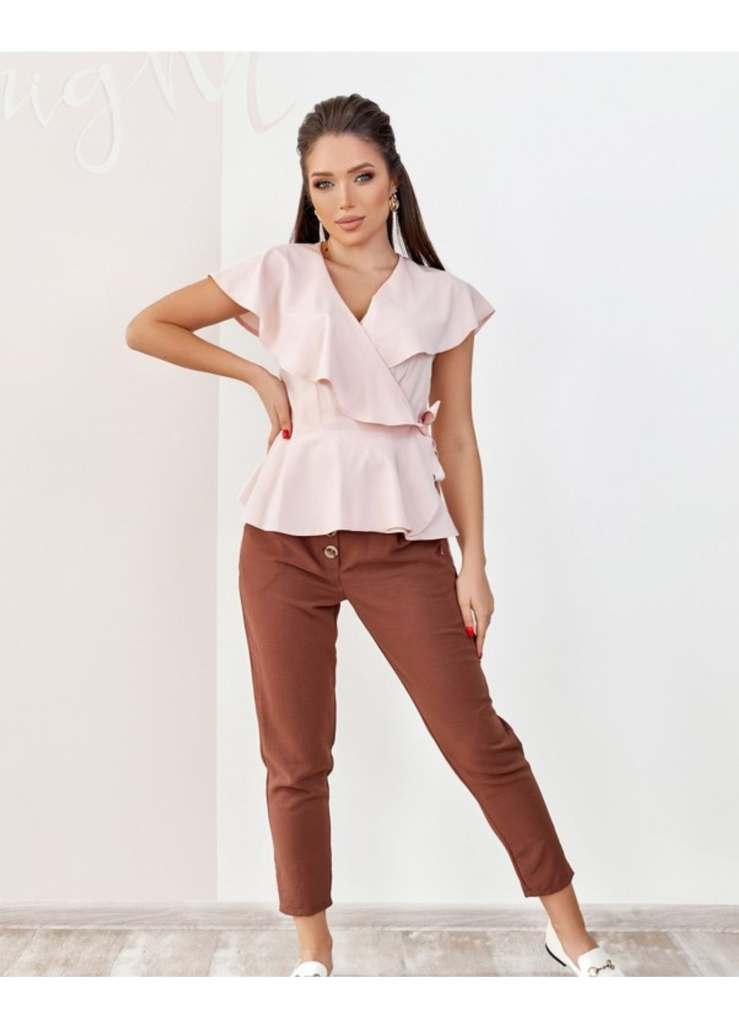 Розовая демисезонная блуза sa-12045i l малиновый ISSA PLUS