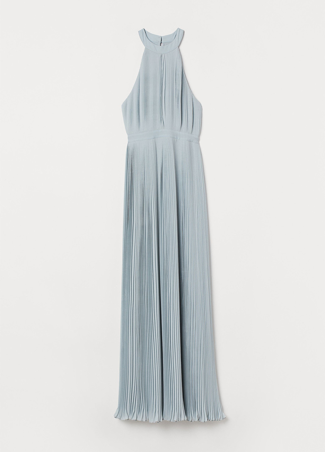 Мятное кэжуал платье плиссированное, клеш H&M однотонное