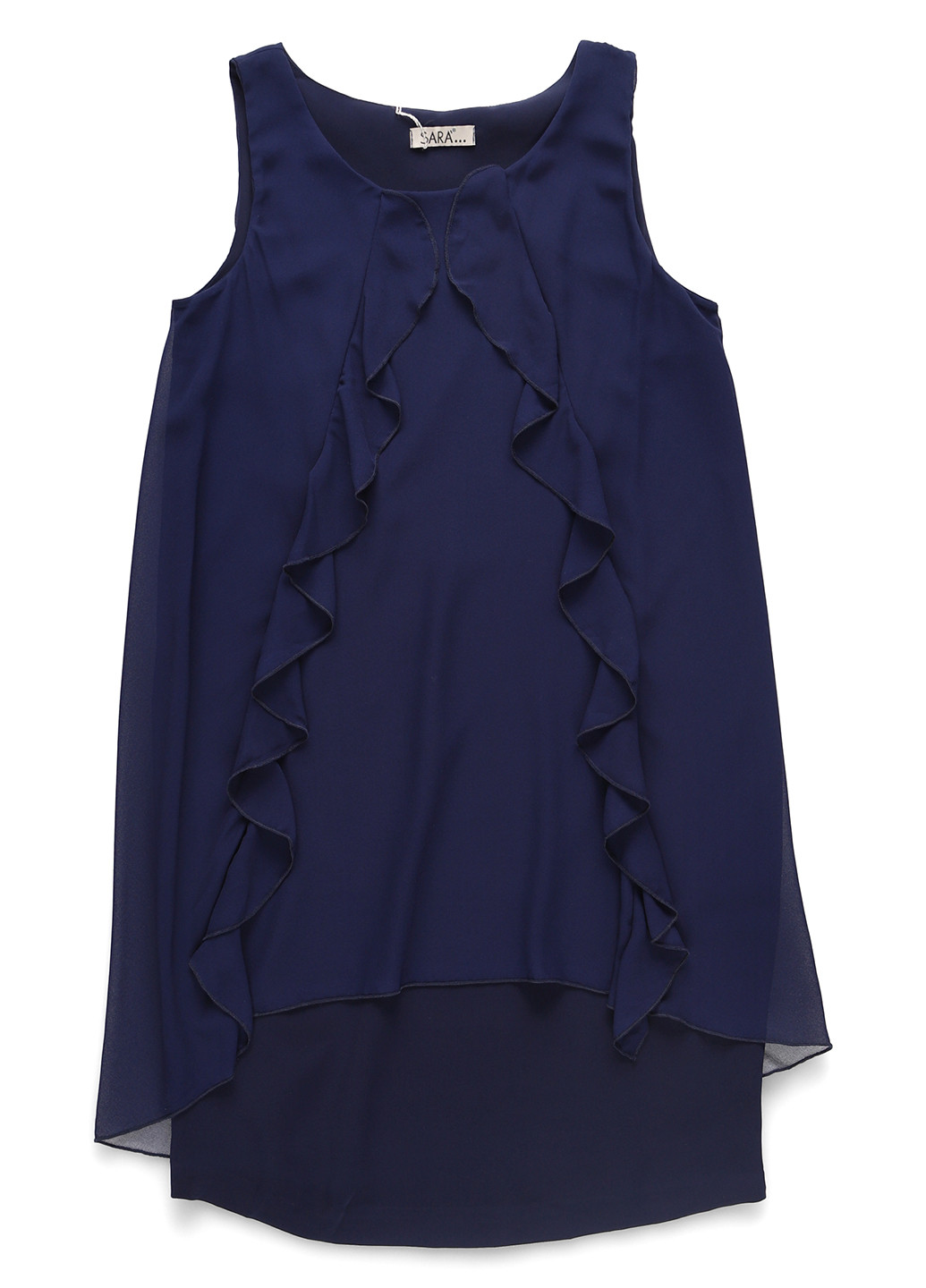 Темно-синее кэжуал платье а-силуэт Sara однотонное