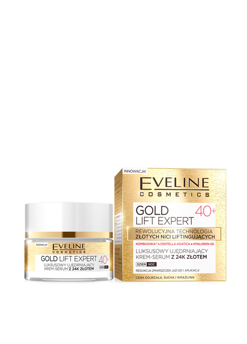 Крем-сироватка Ексклюзивний зміцнює з 24к золотом 40+, 50 мл Eveline Cosmetics (80603142)