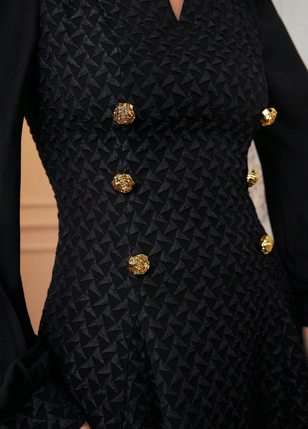 Черное кэжуал платье клеш SHEIN однотонное