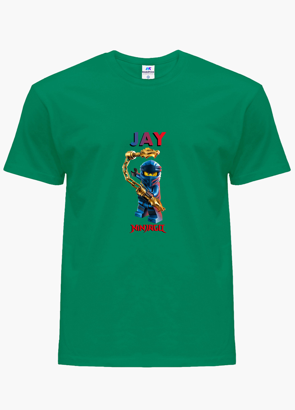 Зеленая демисезонная футболка детская джей уокер лего ниндзяго (jay walker lego ninjago masters of spinjitzu)(9224-2638) MobiPrint