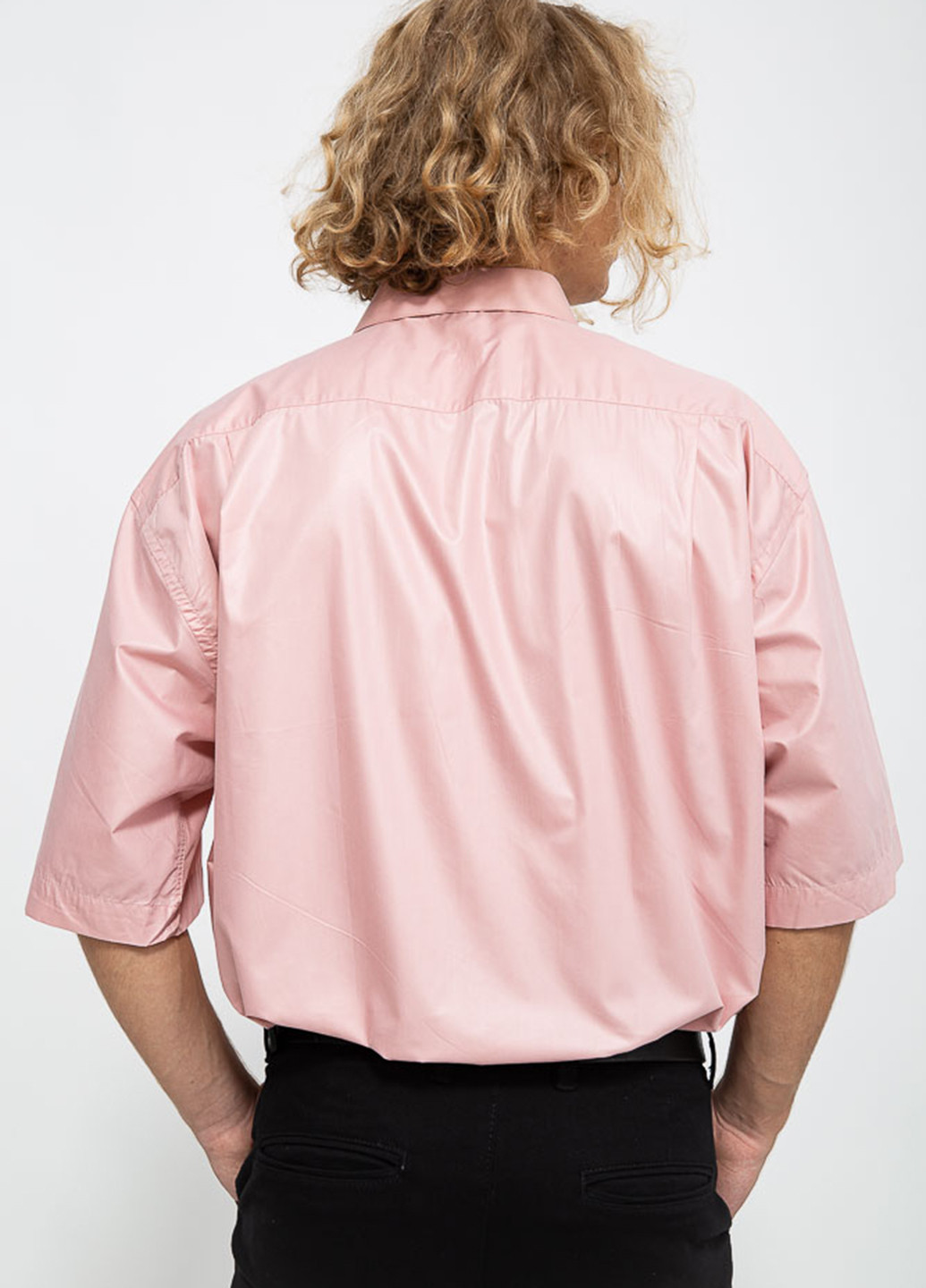 Светло-розовая кэжуал рубашка однотонная Ager