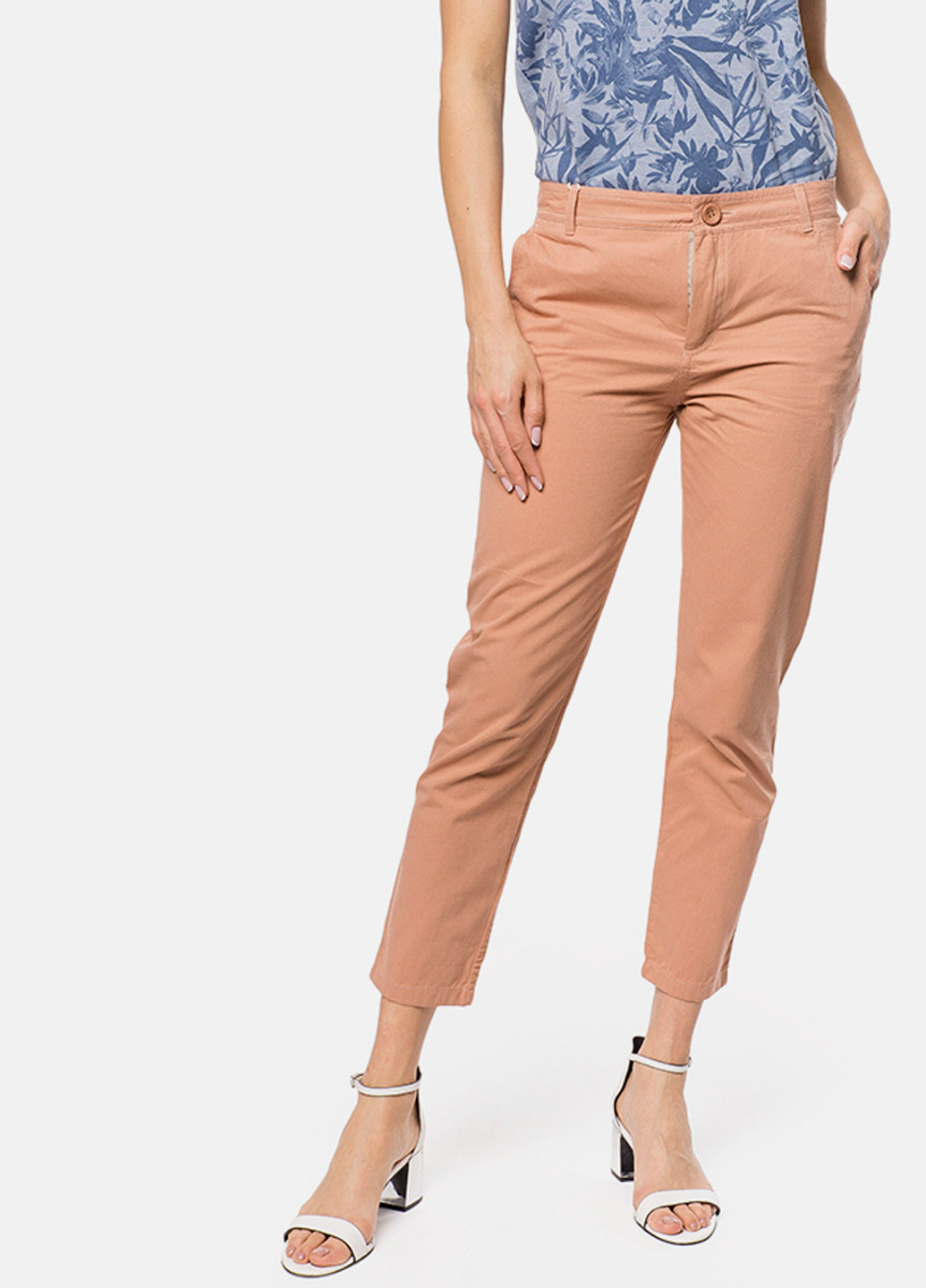 Персиковые кэжуал демисезонные зауженные брюки MR 520