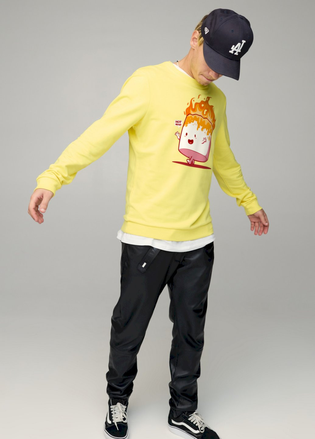 Жовтий свитшот мужской basic /no flis/ YAPPI малюнок (254557581)