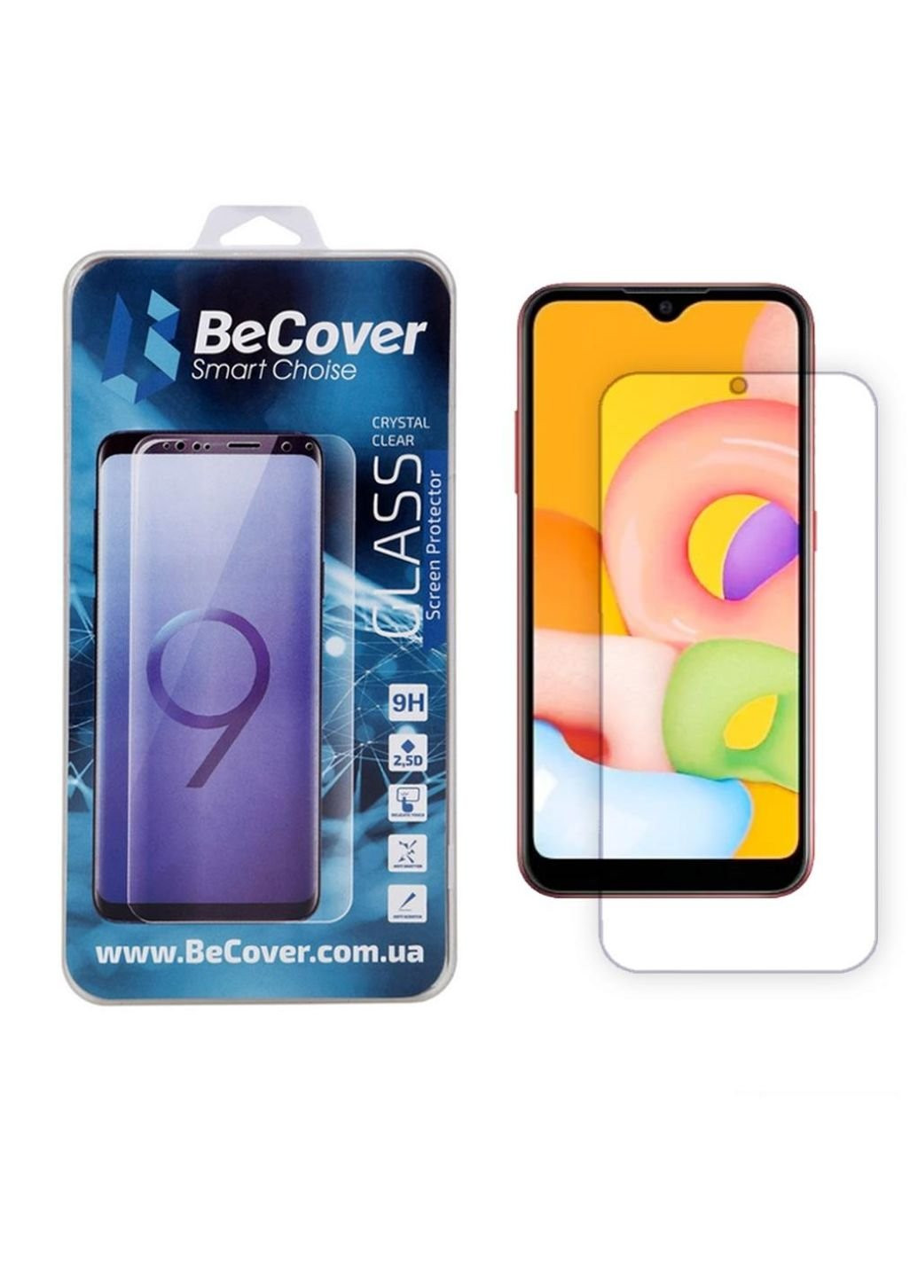 Стекло защитное Samsung Galaxy A01 SM-A015 Crystal Clear Glass (704667) BeCover (249598168)