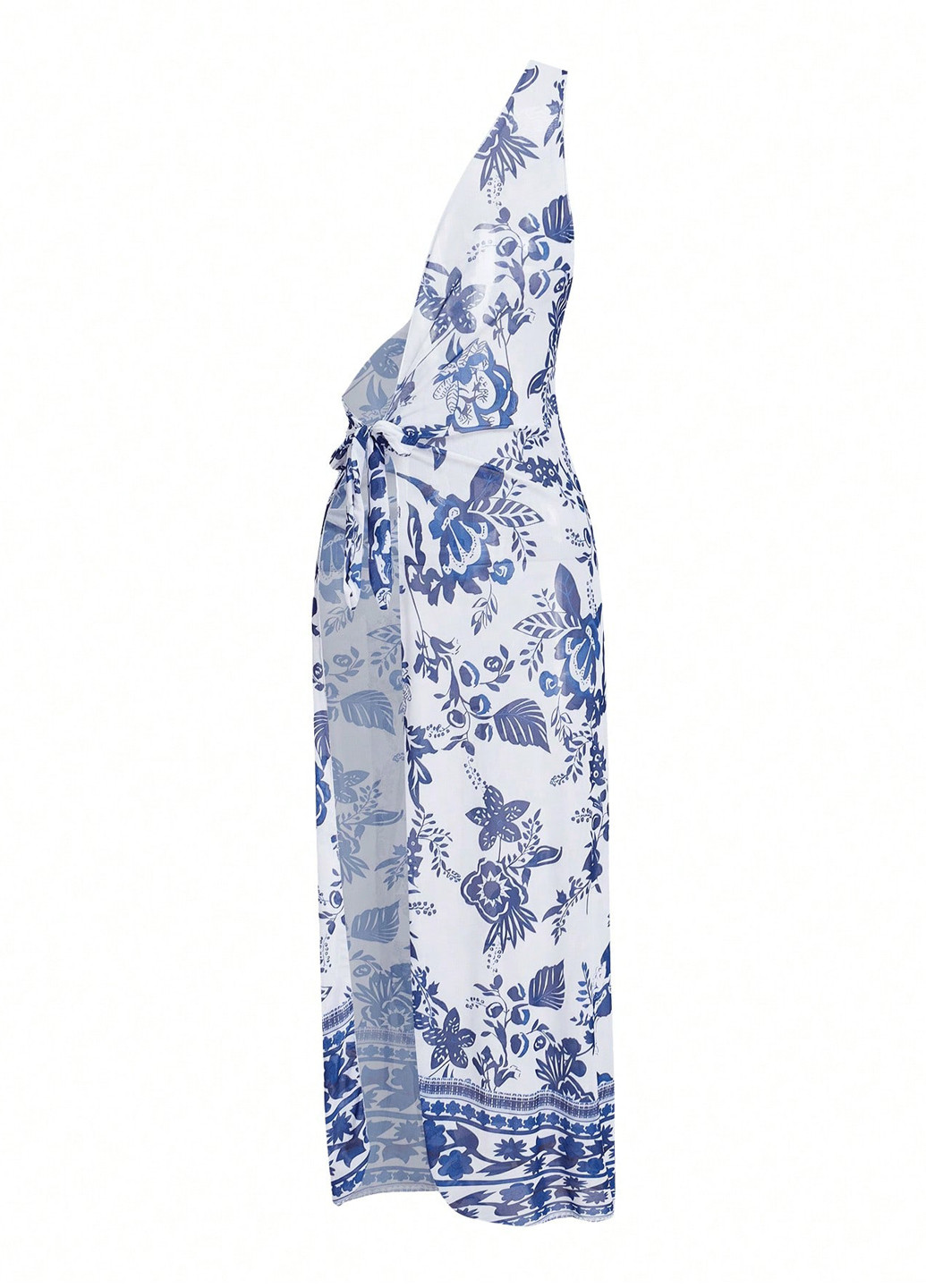 Синій літній купальник (ліф, трусики, накидка) бікіні, роздільний SHEIN