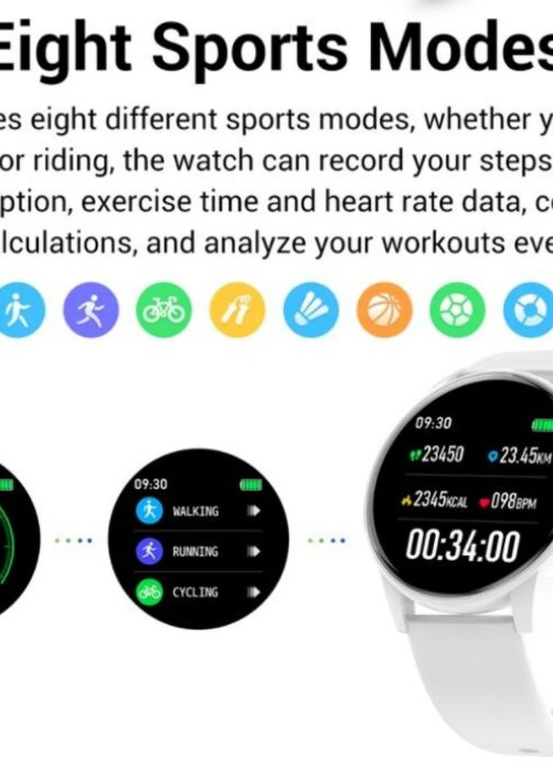 Розумні розумні годинник Smart Lige White Snow кварцові спортивні, розумні UWatch (226691187)