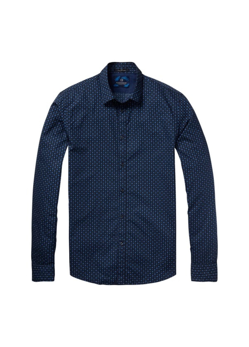 Темно-синяя кэжуал рубашка с геометрическим узором Scotch & Soda