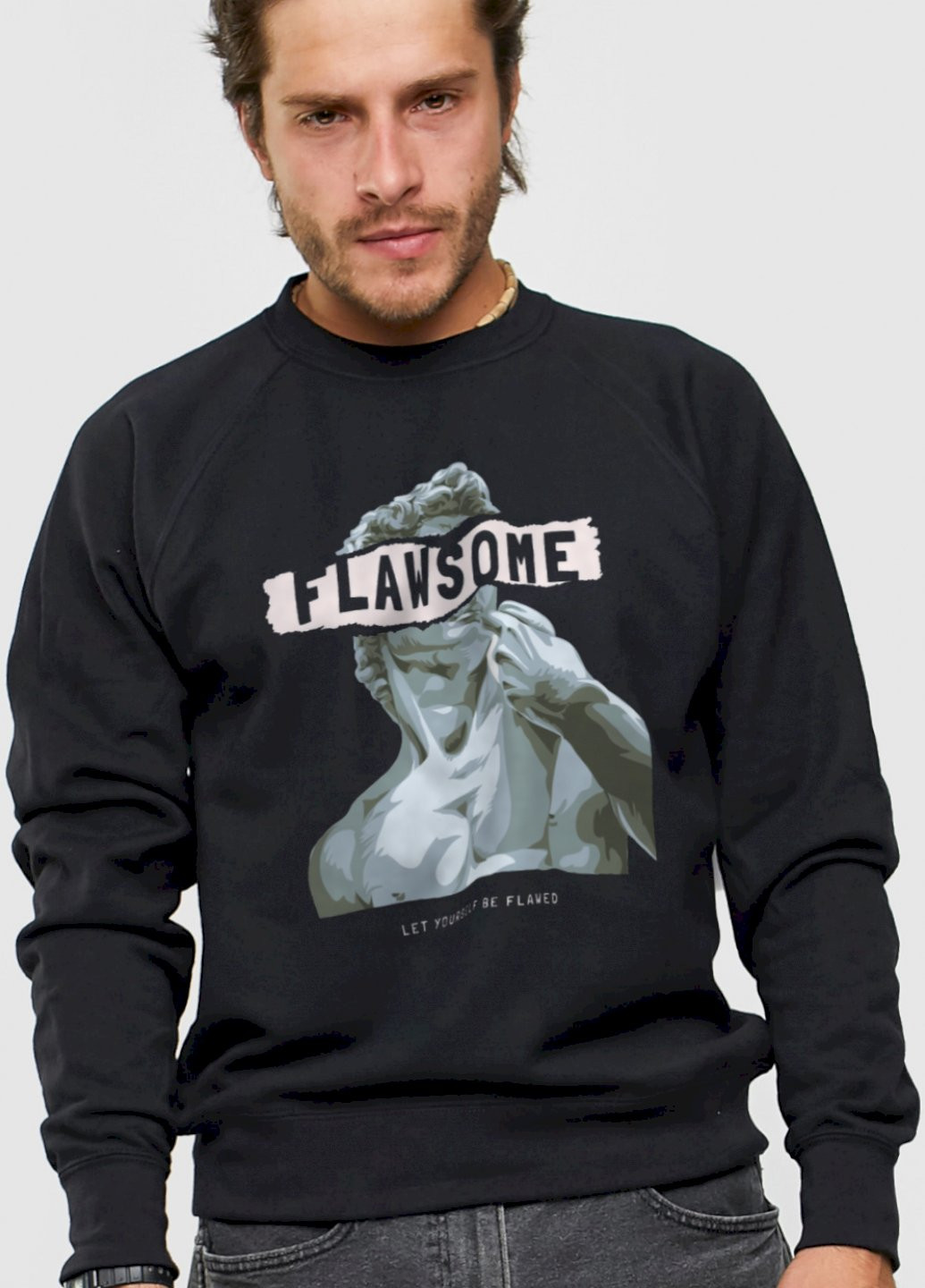 Чорний світшот чоловічий YAPPI малюнок (251424272)