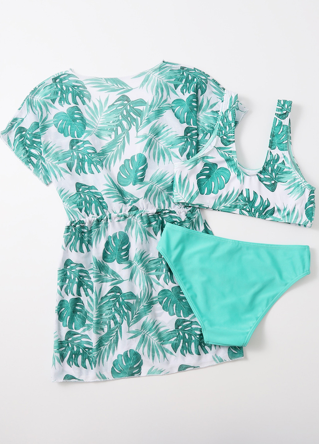 Білий літній купальник (ліф, трусики, накидка) роздільний SHEIN