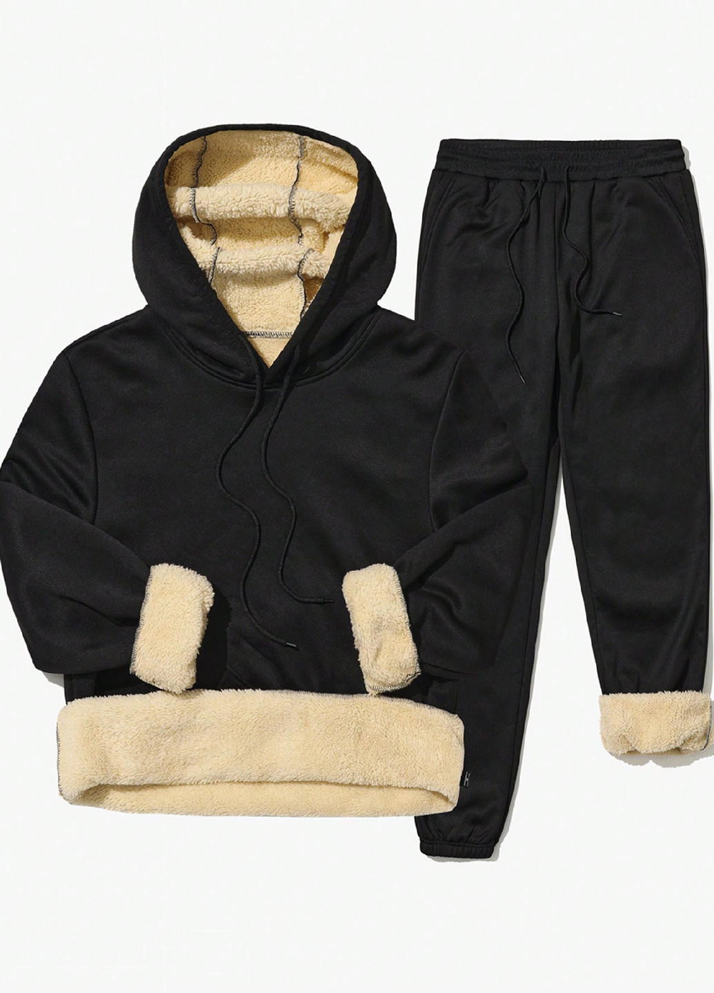 Чорний демісезонний комплект (худи, штани) брючний Manfinity