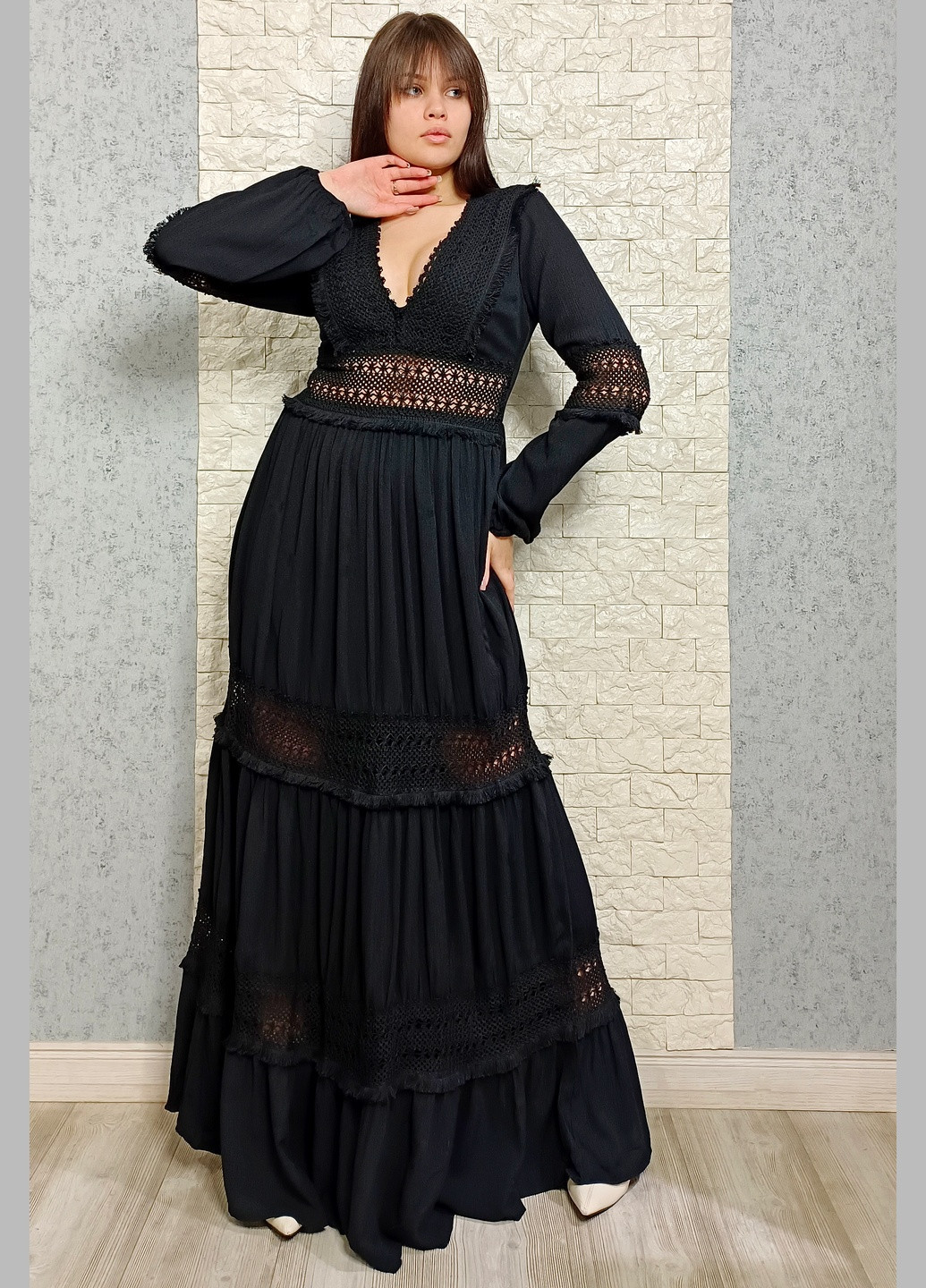 Черное кэжуал платье а-силуэт New Imperial однотонное